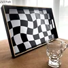 Abstract Distorted Checkered Pattern Storage Trays Decorative Dresser Table Skincare Cosmetic Containers Jewelry Organizer Shelf 3