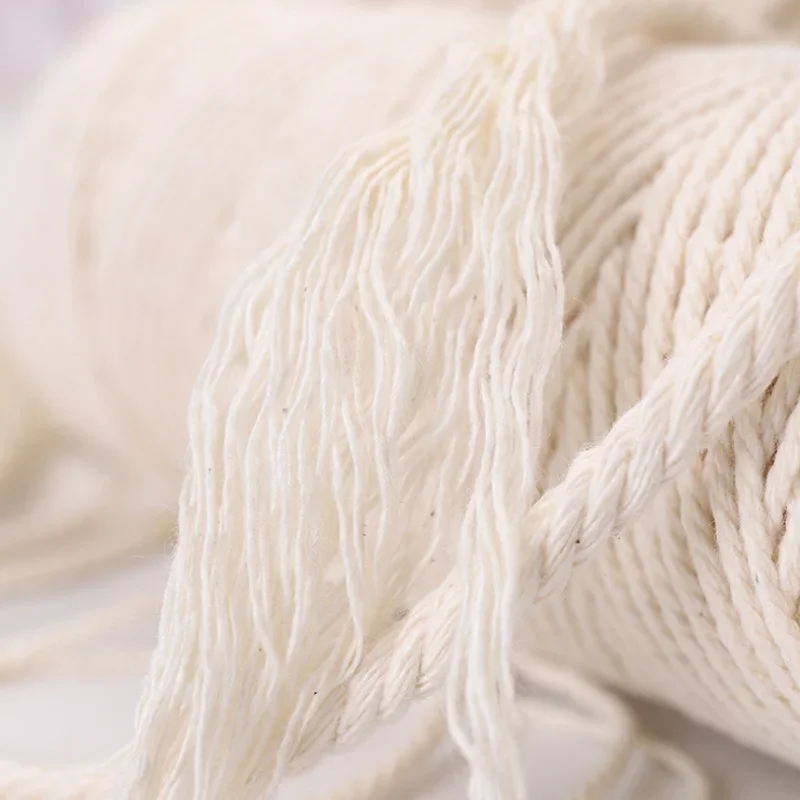 4mm 5mm 50M/roll White Cotton Rope Twisted String Cotton Cord Tag Rope Handmade Decorative Home Decoration Wall Decoration