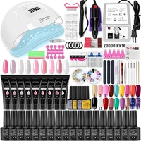 Nail Gel Set Acrylic Nails Kit With LED Lamp Dryer Semi Permanent Gel Varnish Set Professional Nail Art Tools Kit Manicure Set 1