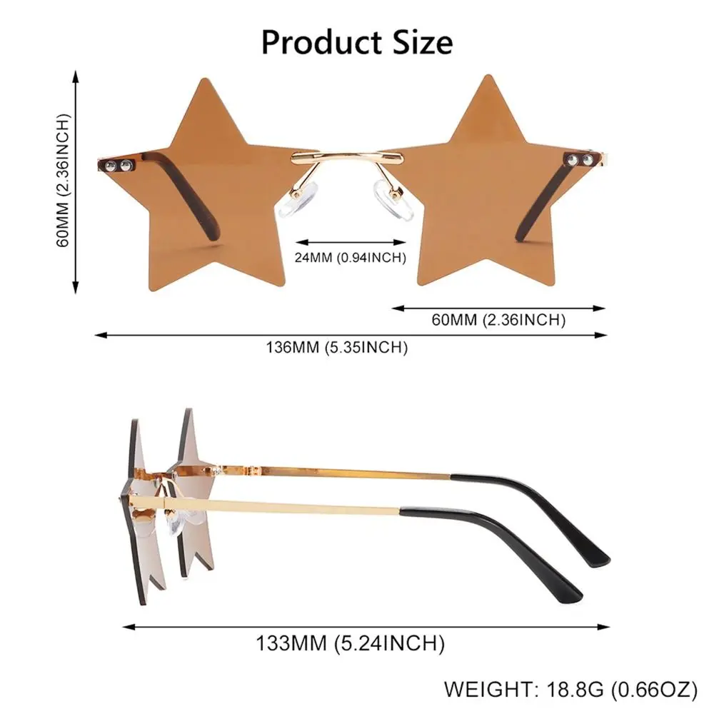 Pentagram Gradient Rimless Sunglasses - Trendy UV400 Star-Shaped Eyewear