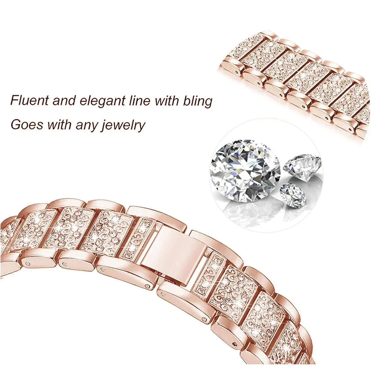 Stainless Steel Diamond Bracelet with Protective Bumper Case