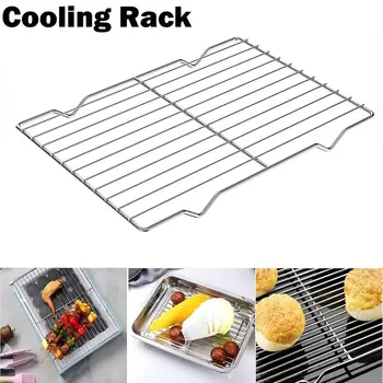 Stainless Steel Non-stick Cooling Rack BBQ Tray Baking Tray Grill Plate Barbecue Cooking Mesh Shelf 1