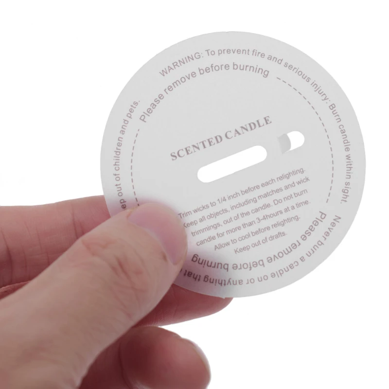 Candle wick stickers 10Pcs DIY Manual Fragrance Candle Stickers Label Cup Translucent Round Dust Proof