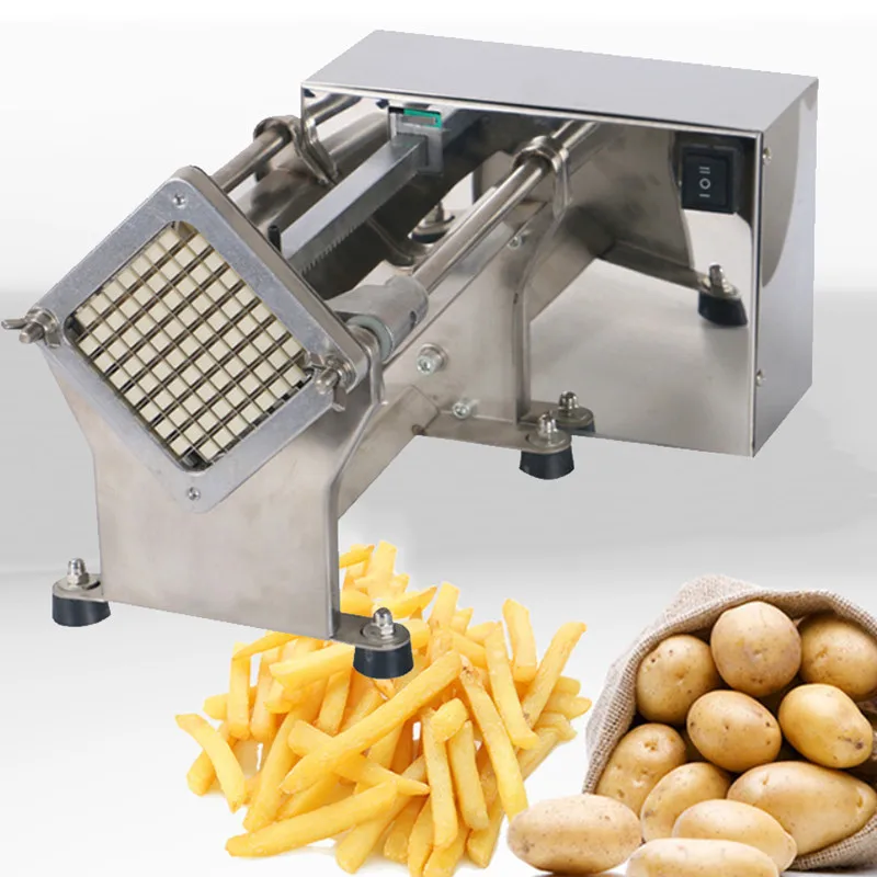 Small Potato Chips Cutter Stainless Steel Electric Potato French Fries Cutter Vegetable Fruit Potato Slicer Chopper