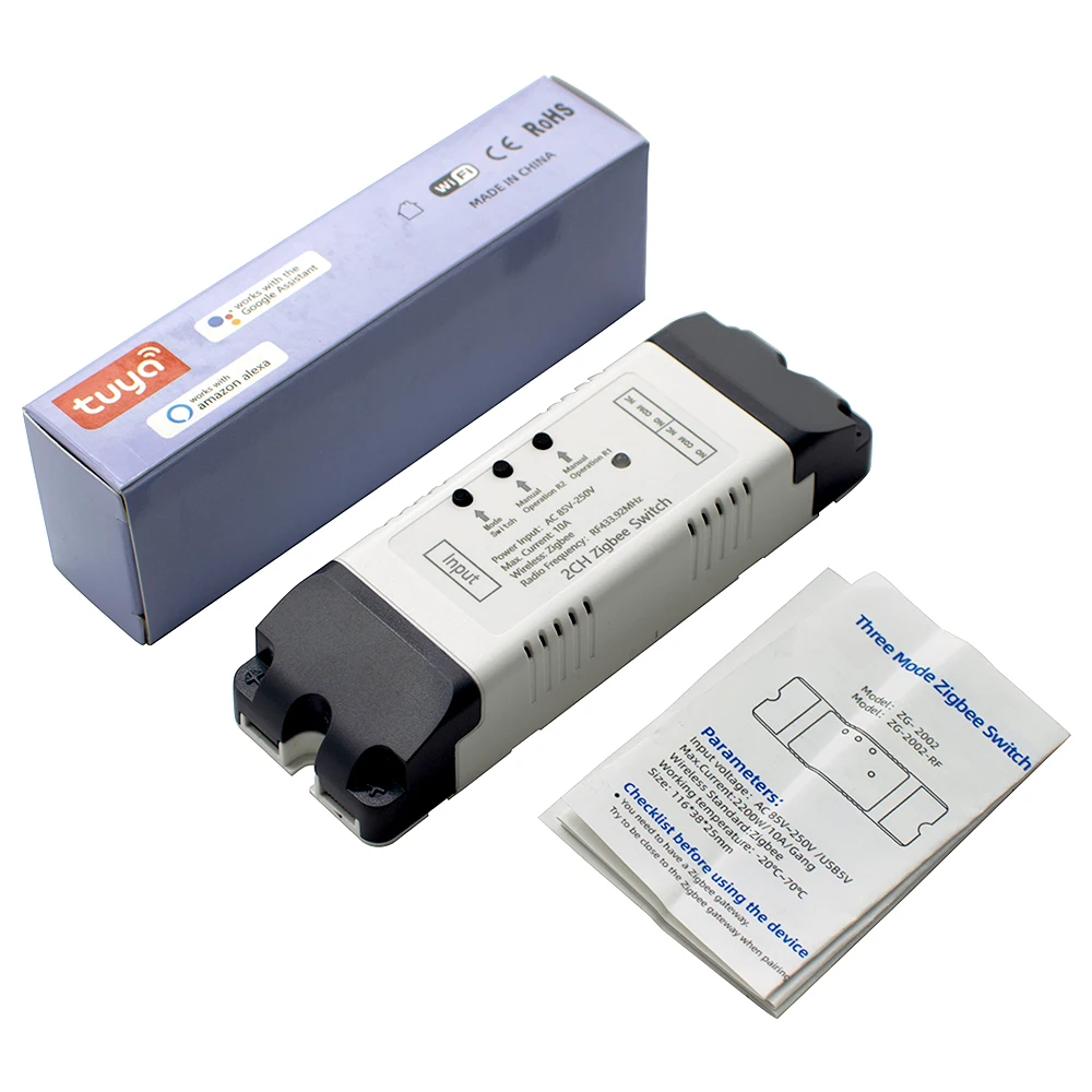 2CH Zigbee Wifi RF Remote Control 12V 220V 85 250V Receiver with Case