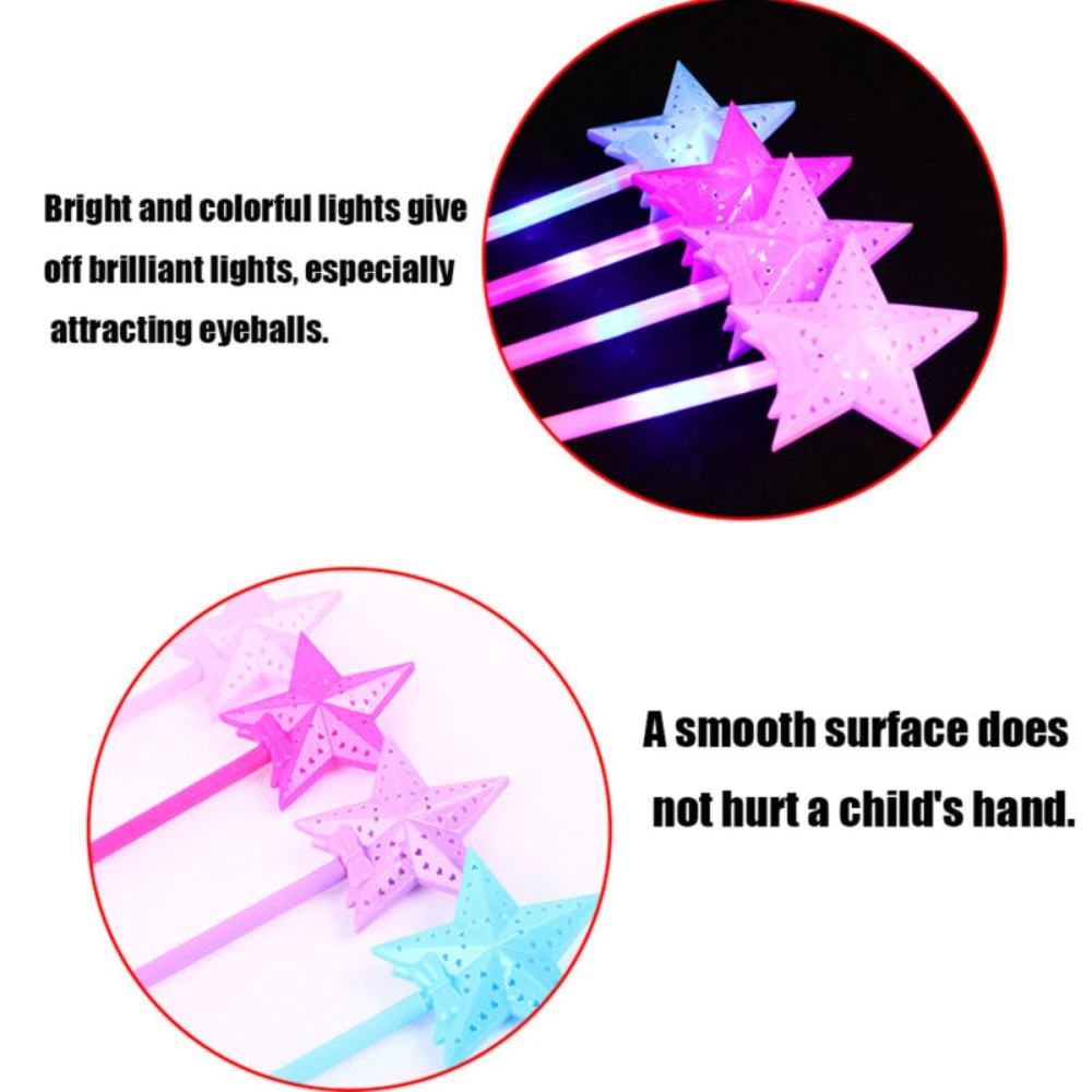 LED Luminous Magic Star Rod Light-up Wand Glow Sticks Christmas New Year Party Props Concert Glowing Stick Party Props Supplies glow sticks glow light