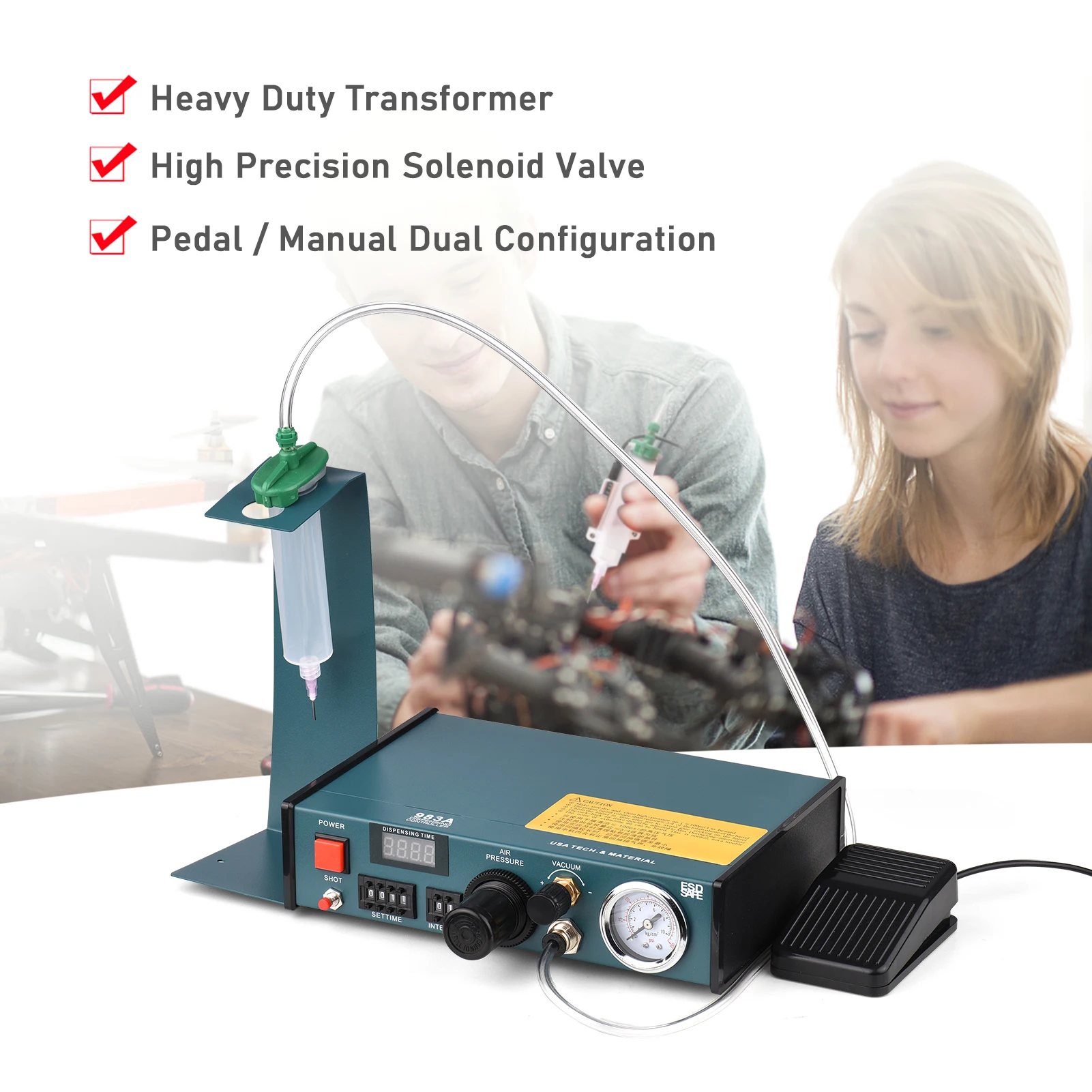 983A 220V Automatic Glue Dispenser Machine Precise Dispensing Controller Glue Machine Digital Control Drip Glue Dropper Machine 2