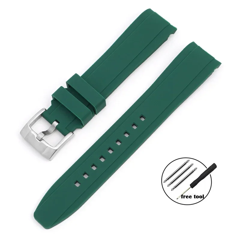 لينة حزام ساعة مطاطي نهاية منحنية 20 مللي متر 22 م...