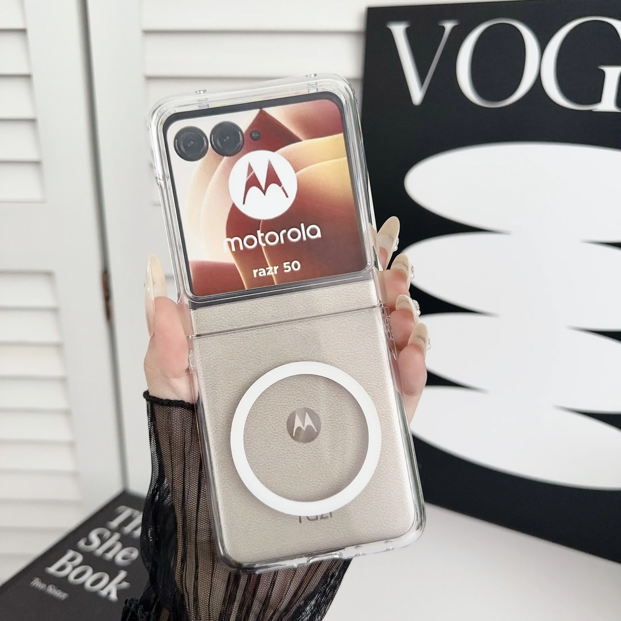 Transparent Shockproof Magnetic Hard Cover with Wireless Charging