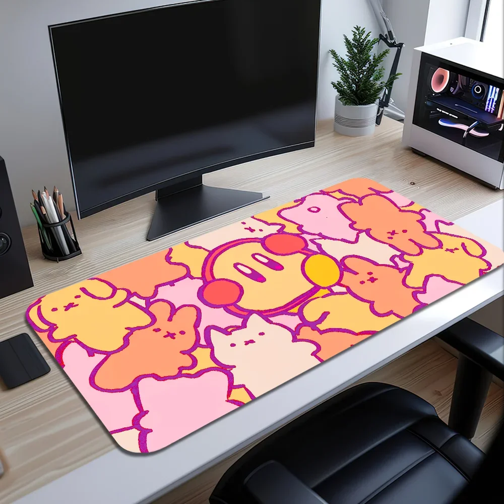 Kawaii K-Kirbys Large PC Mouse Pad For Non-Slip Gaming Laptops Gamer Carpet Keyboard Mat Desk Protector 5