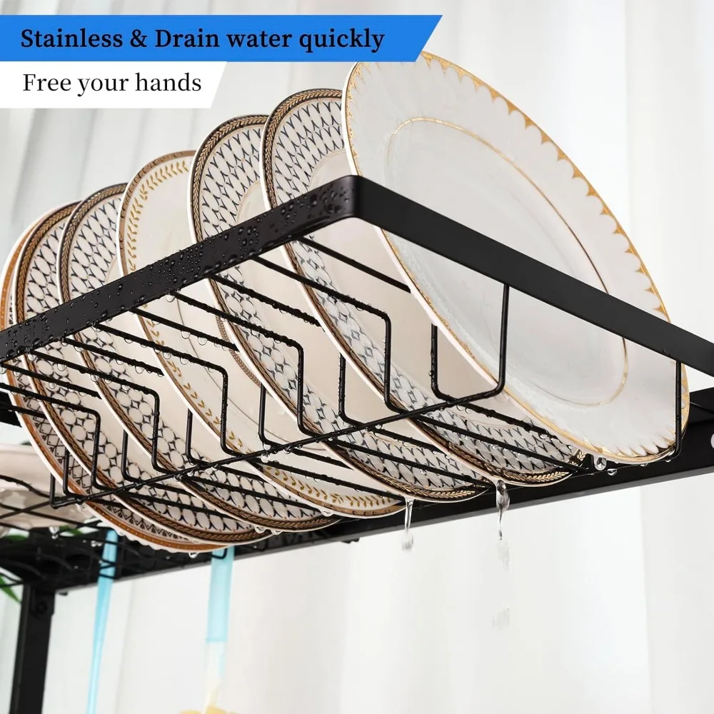 Over The Sink Dish Drying Rack XLarge 3 Tier Dish Drainers Drying Rack 31"-39.5" L x 12" W x 34"-38" H Extendable Large 3