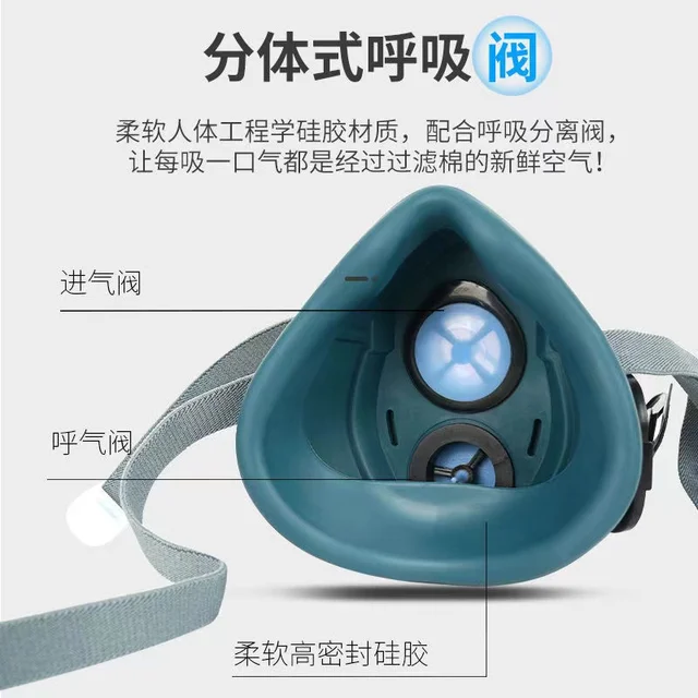 Dust-Proof Half-Face Mask Respirator With Protective Glasses Dust Filter Particulate Filter Cotton Suitable For Spray Painting 5
