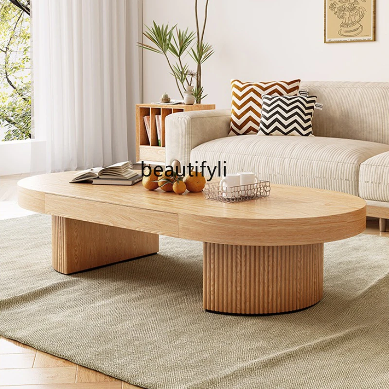 

Solid Wood Coffee Table Integrated Household Upgrade Small Apartment Dual-Use Coffee Table