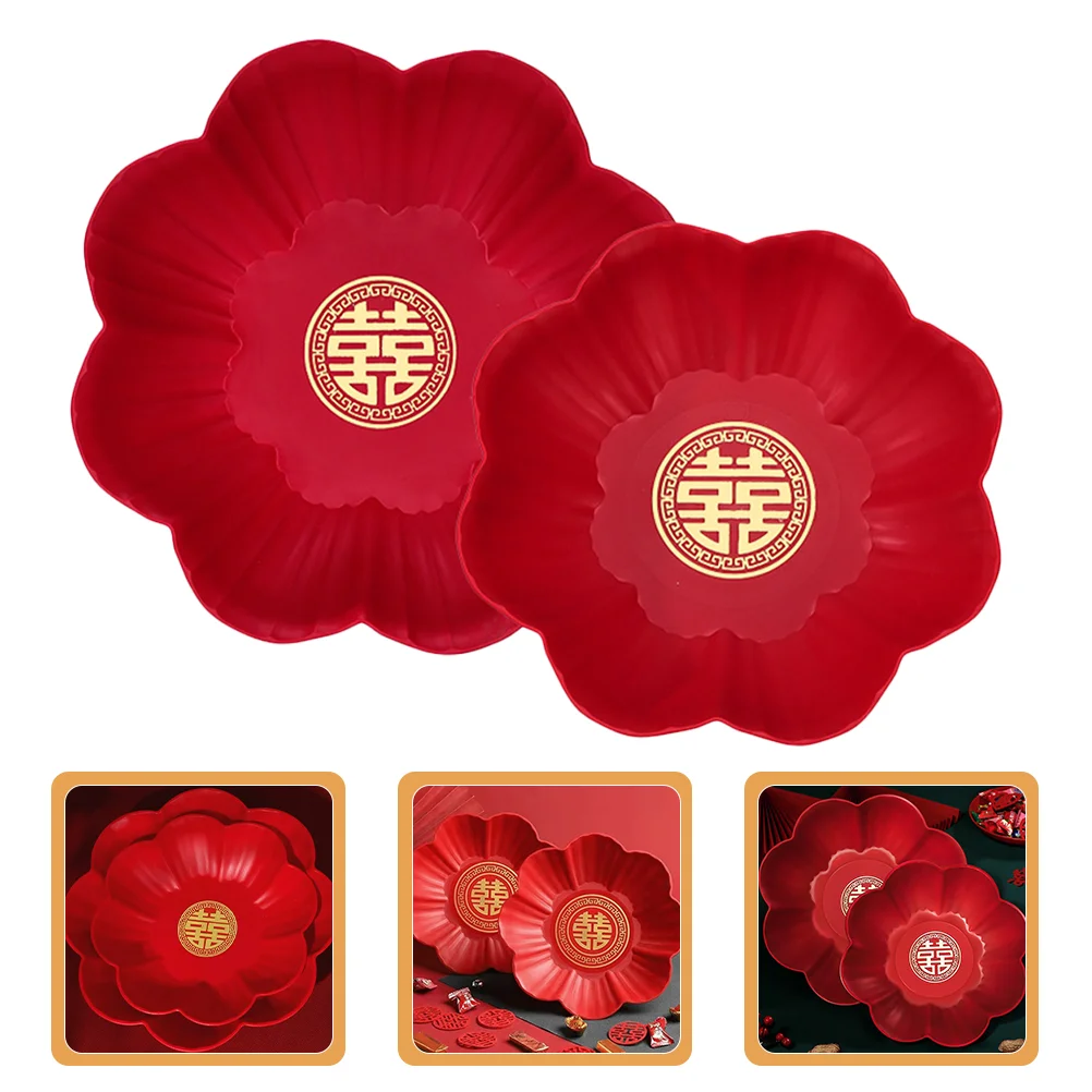 

Flower Dry Fruit Plate Appetizer Tray Plate Snack Storage Holder Fruit Tray Wedding Sugar Melon Seeds Dried Fruit Tray