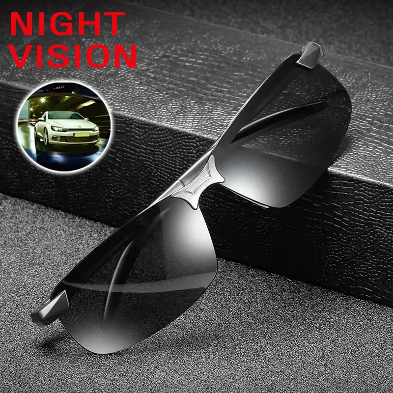 

2PCS Night Vision Glasses Black Frame Men Sun Glasses Women Sport Sunglasses Outdoor PC Driver Night Glasses Goggles Wholesale
