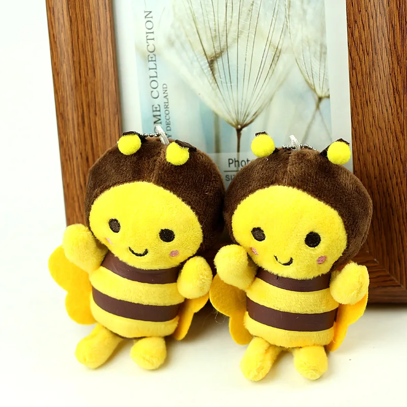 Брелок для ключей wasp, детский выпуклый стеклянный брелок для ключей с изображением милой пчелы, ювелирный подарок