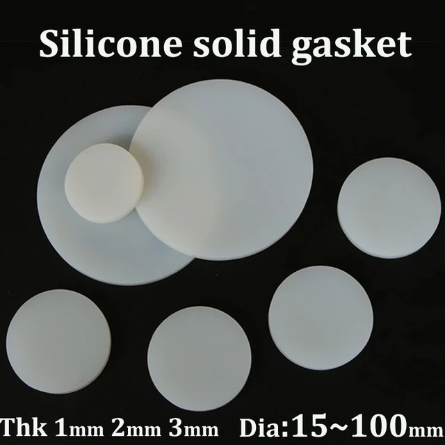 20~184mm Dia Solid Round Silicone Rubber Sheet Mat Disc Heat