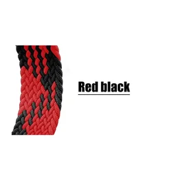 Braided Nylon Solo Loop Watch Band - Adjustable Strap Bracelet Accessory for XL (192mm-208mm) (Red black 11)