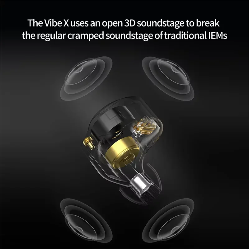 새로운 KZ Vibe X 저주파 진동 이어버드 HiFi 딥 베이스 헤드셋 스테레오 사운드 인이어 이어폰 (음악, 게임용) 고품질
