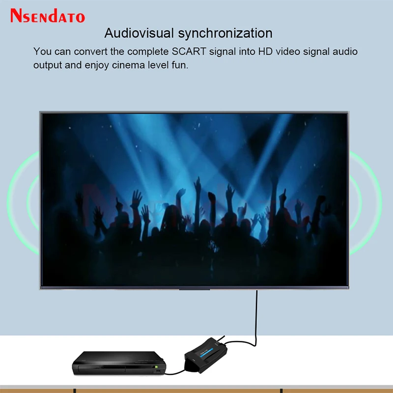 720P/1080P SCart  To HDMI-Compatible Video Audio Converter Upscale Scart HDMI-Compatible Adapter for PAL/NTSC Sky Box DVD TV