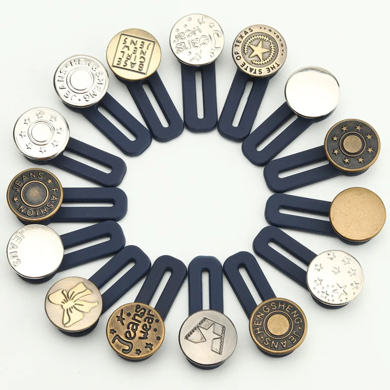 2pcs-No-Sew Instant Waistband Extenders for Jeans - Adjustable Denim Button Expanders