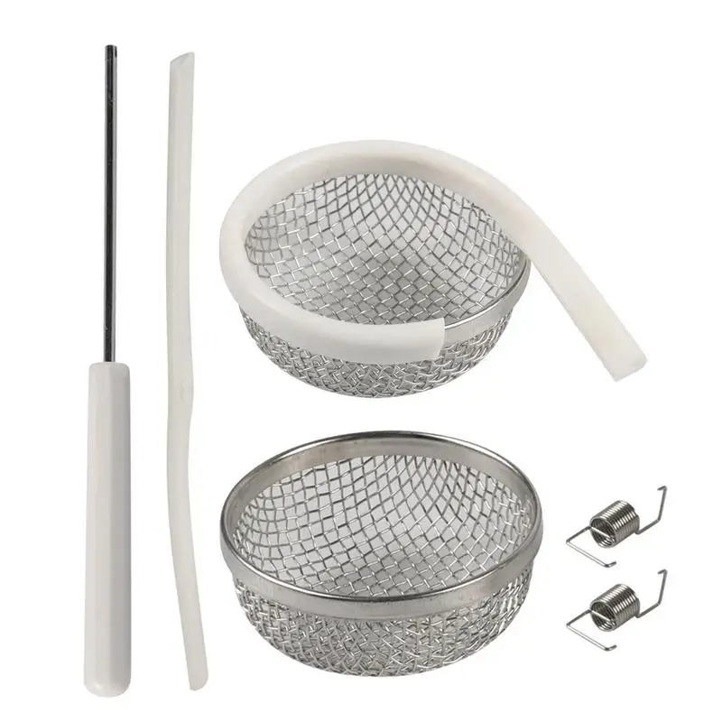 RV Water Heater Screen 2pcs Vent Screen Furnace Cover RV Furnace Vent Cover 2.8in Stainless Screen Guard With Installation Tool crucible tongs melting casting furnace refining silver scrap jewelry making tool melting furnace holder clamp 264e