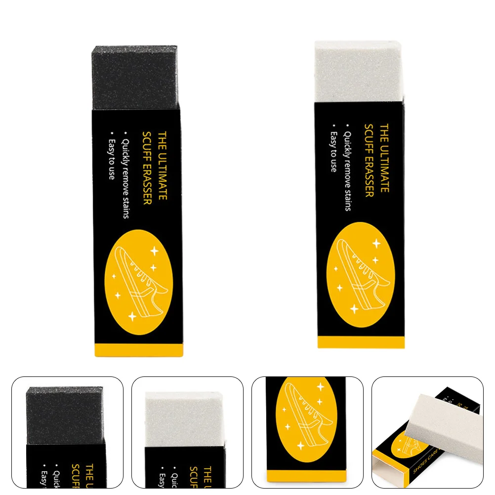 2 Pcs Rubber Shoes Eraser Cleaning Supply Polishing Tool Home Brush Cleaner All Purpose Fur Decontamination Particles Women's