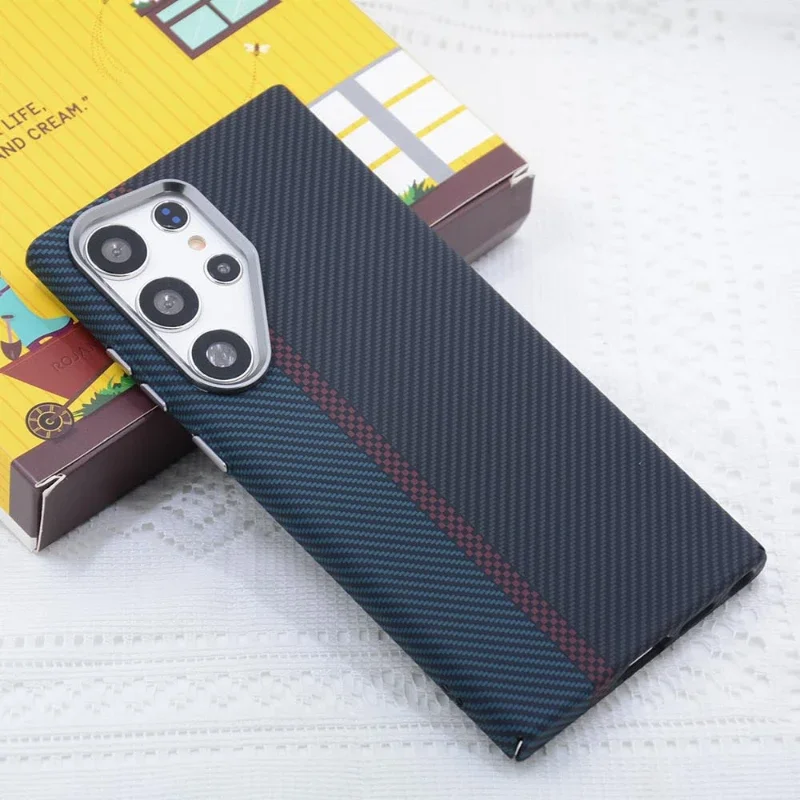 Carbon Fiber Texture Magnetic Alloy Camera Lens Case - Shockproof Protection Shell