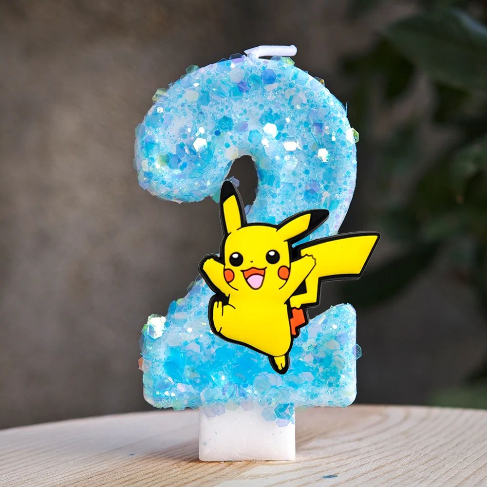 Anime Pikachu Kerzen-Kuchenfigur Pikachu Nummer 0-9 Geburtstagstortenkerze Kinder Baby-Shower Kuchendekoration Zubehör – Detail 24