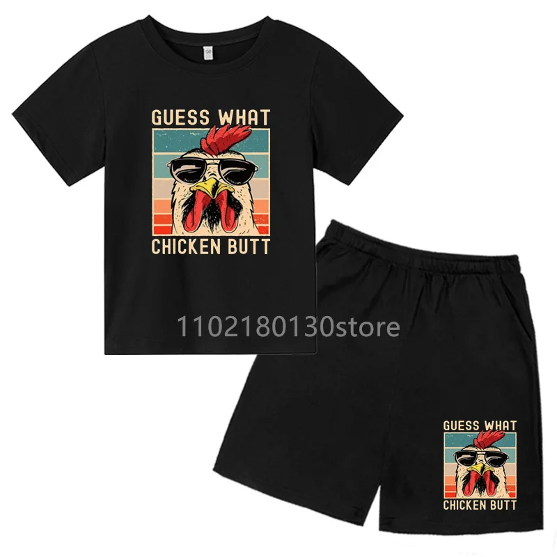 

New Fashion Clothes T-Shirt Suit Boys Girls Children's Shorts Cute Animal Casual Summer Children's Sportswear Boys Clothes