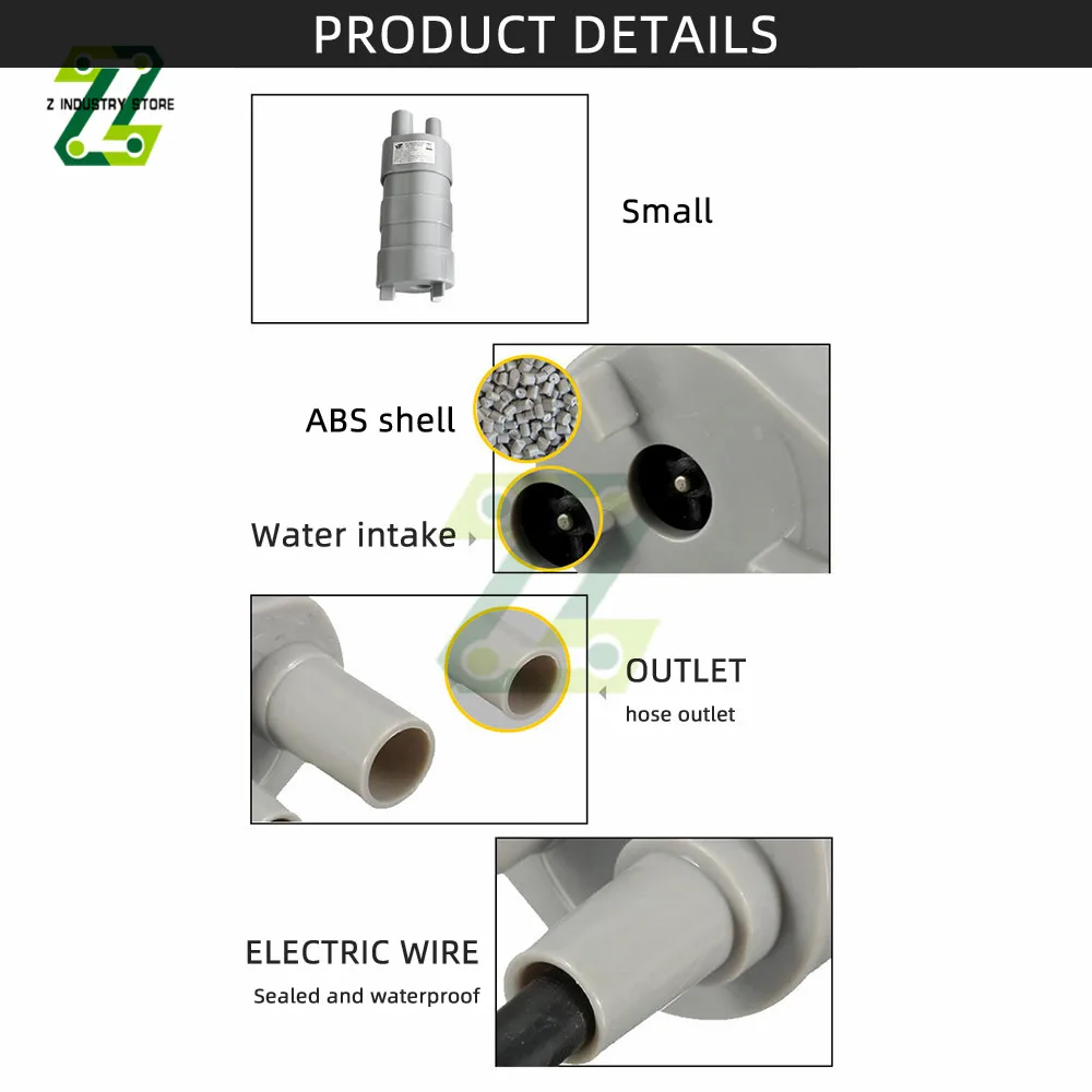 High-Performance Submersible Water Pump - 12V/24V DC, 5 Meter Lift, 600L/H, 17W