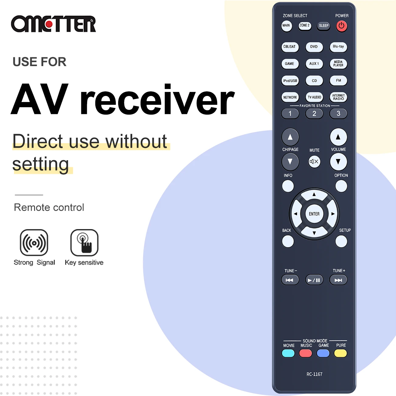 

RC-1167 for DENON Remote Control AVR-1913 AVR-2113 AVR-2313 AV Receiver System