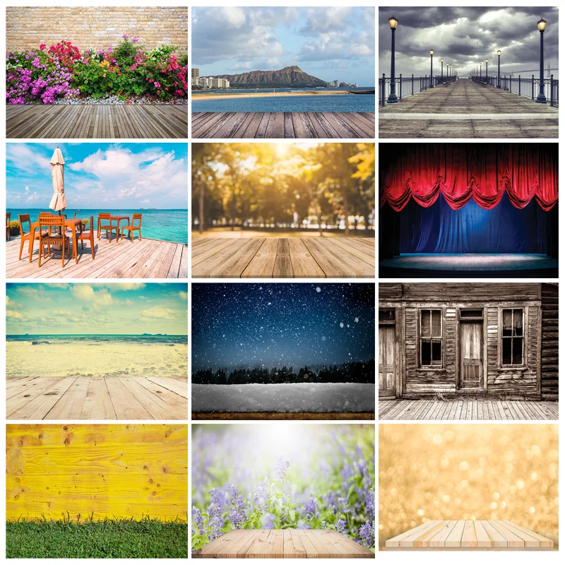 

SHUOZHIKE Art Fabric Photo Backdrops Bokeh Scenery Flower Wood Board Floor Photography Background for Photo Studio 210319CMA-04