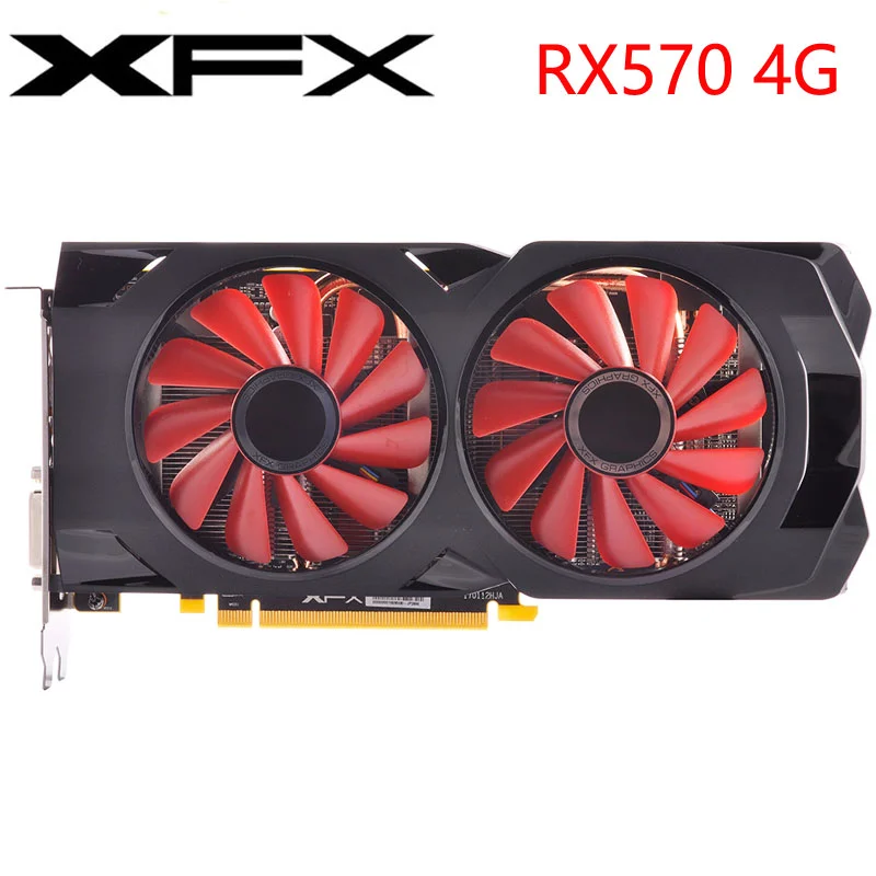 Xfx placa de vídeo rx 570 4gb 256bit gddr5., placas gráficas para série rx 500 placas vga rx570 470 480 580 560 usadas. video card for pc