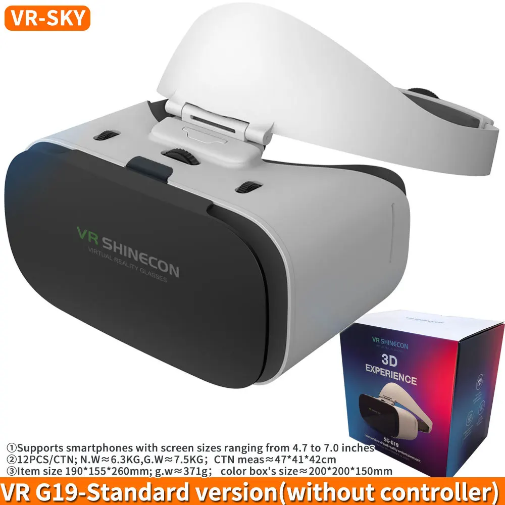 G19 Reality 3D VR Shinecon Google Cardboard Headset Virtual Glasses For Ios Android Smartphone_voghion.com