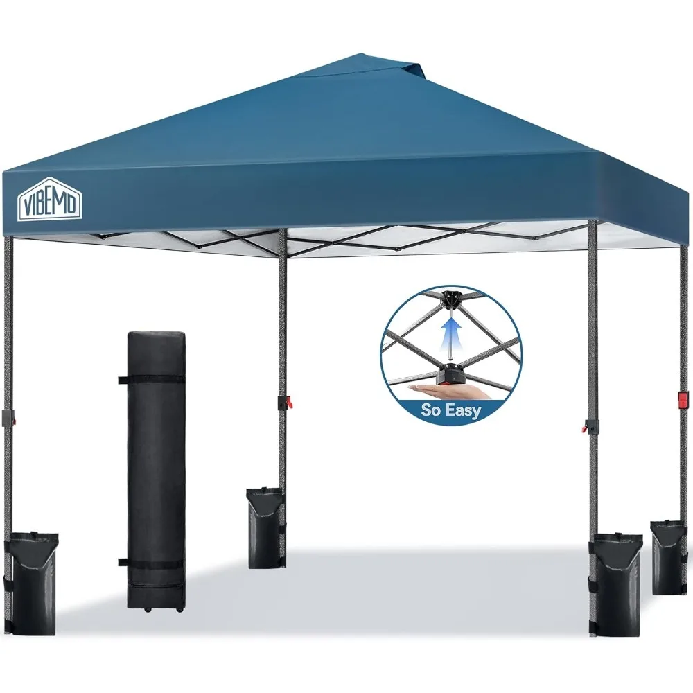 

Canopy Tent 10x10, 1-Person Setup Pop Up Canopy Tent with Roller Bag, 3 Adjustable Height, 4 Sandbags, 8 Stakes,4 Guylines