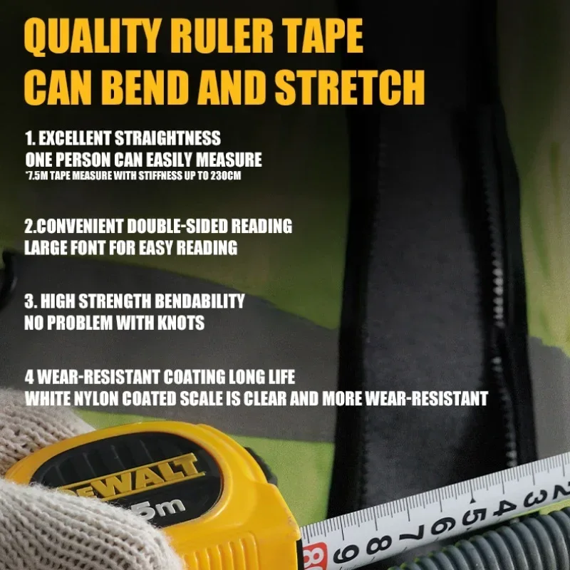 DEWALT DWHT36156L-23 DWHT36158L-23 5M 7.5M 양면 줄자 측정 도구