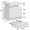Nightstand RGB LED Light Bedside Table Cabinet with 2 Drawer Bedroom High Gloss 5