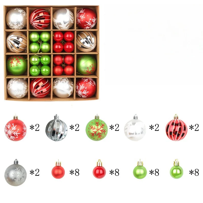 thumbnail image 1 of 44 bolas de Navidad para árbol de Navidad, adornos colgantes para fiestas en el hogar, decoración para árbol, bolas para fiestas, colgantes esféricos, 1 of 5