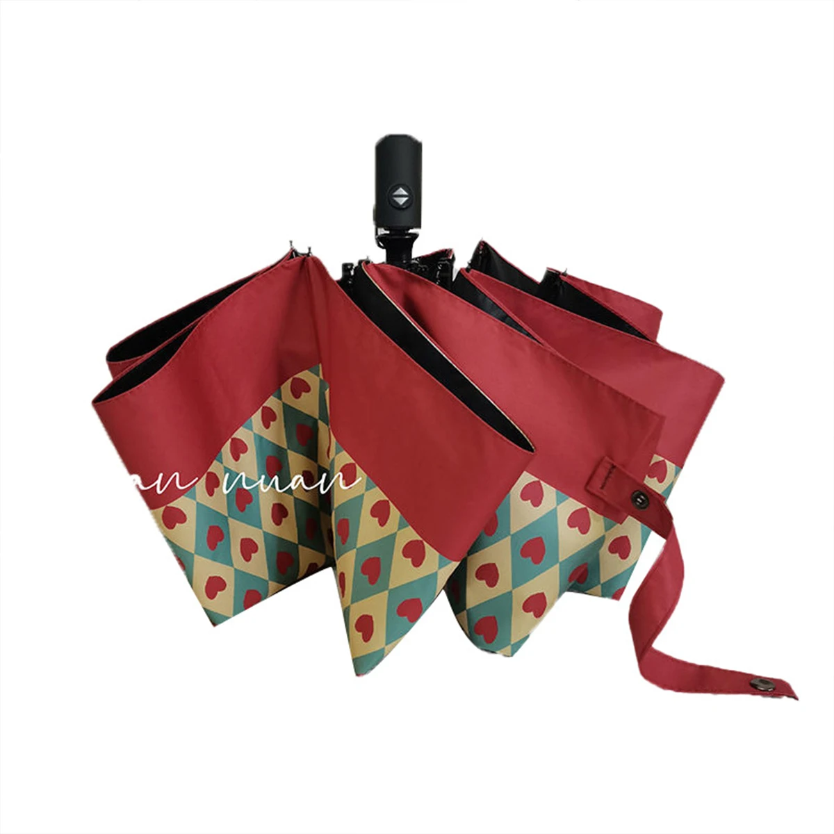Love Retro Three Fold Sunny Umbrella Fully Automatic Rain proof Sunscreen Sunshade Umbrella Anti UV folding umbrella sun umbrella automatic sun umbrella