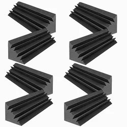 8-Piece Acoustic Bass Trap Set for Sound Treatment and Noise Reduction (Black)