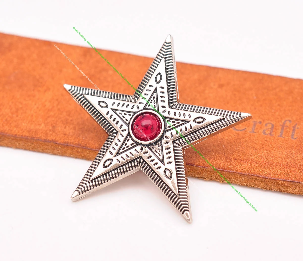 10 teil/satz Antike Silber Western Cowboy Blume Ranger Stern Leathercraft Gürtel Sattel Zubehör Lila Perle Concho Screwback – Detail 16