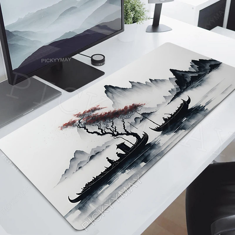 Estilo Chinês Pintura a Tinta Gamer Mousepad Tapete de Mesa Empresa Mousepad Grande Mouse Pad Almofadas de Mesa de Escritório - Imagem 6
