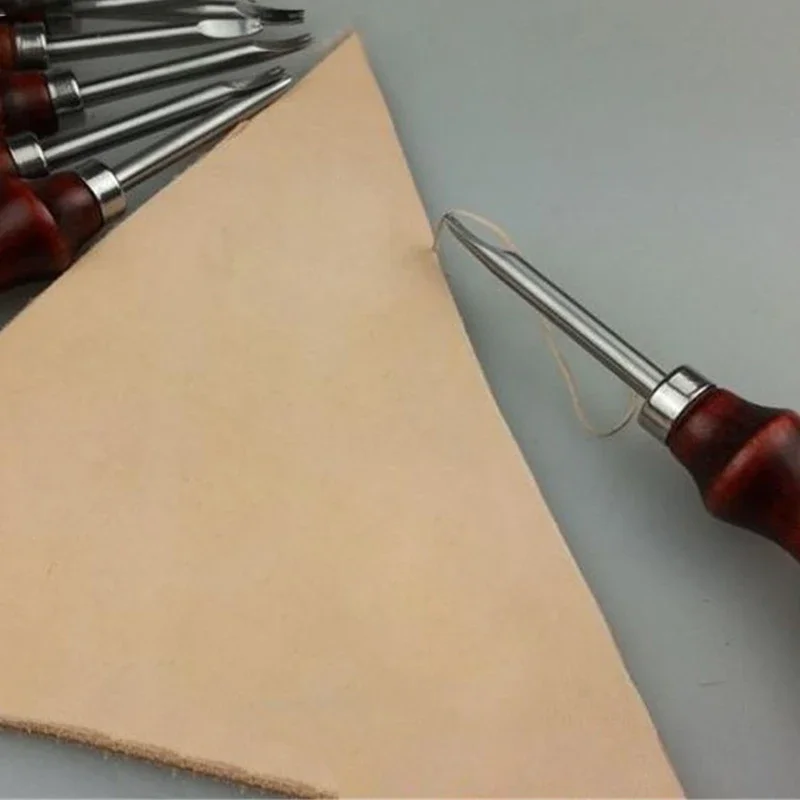 Leather Craft Edge Skiving Beveling Cutting Craft Tools with Wood Handle 1.0/1.2 /1.4 /1.6 mm Practical