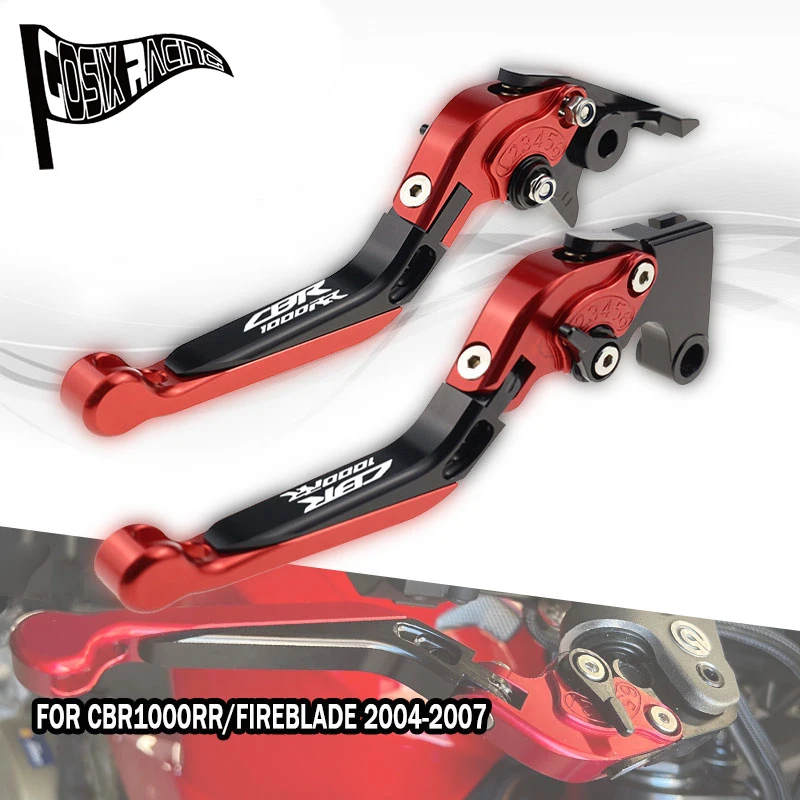 

Рычаги сцепления для CBR1000RR/FIREBLADE 2004-2007, Складные Выдвижные Тормозные Рычаги FIREBLADE, комплект стояночных ручек