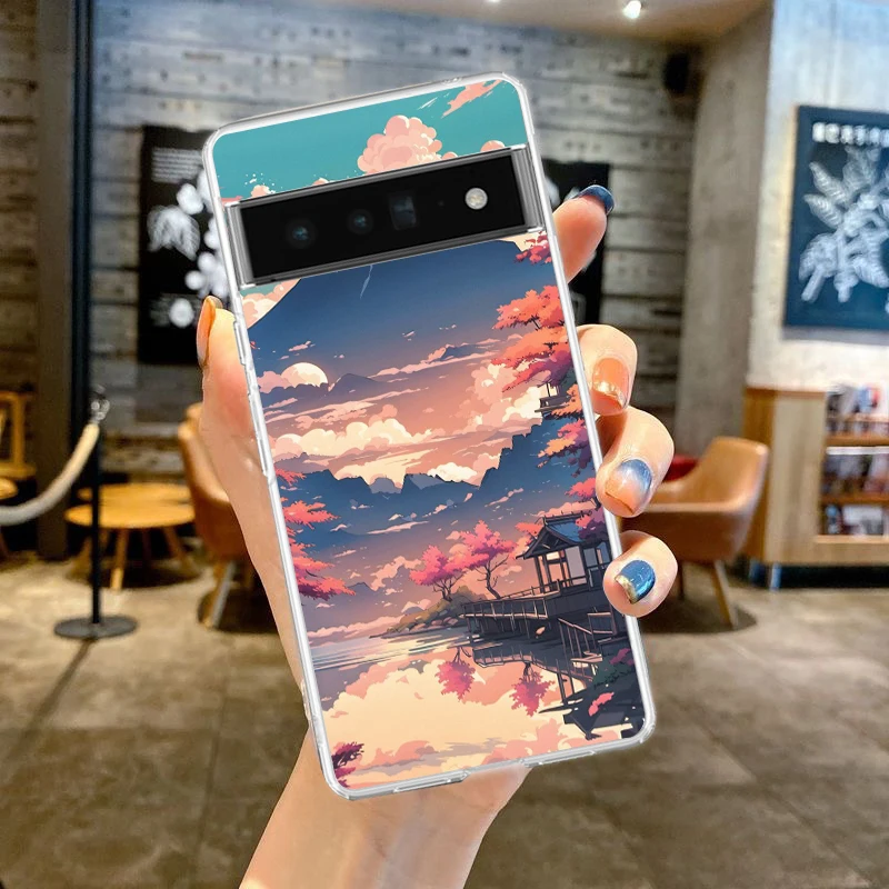 Japanese Anime Landscape Art Soft Clear TPU Phone Case Cover