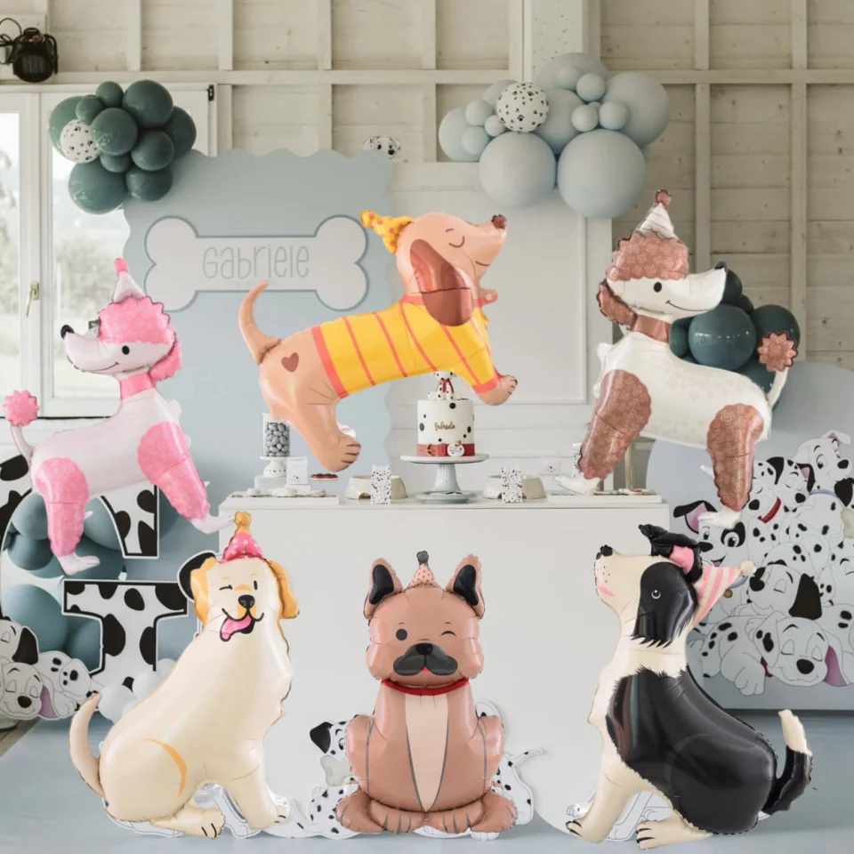 Cartoon Animal Dog-Themed Aluminum Balloon for Children's Party Decor