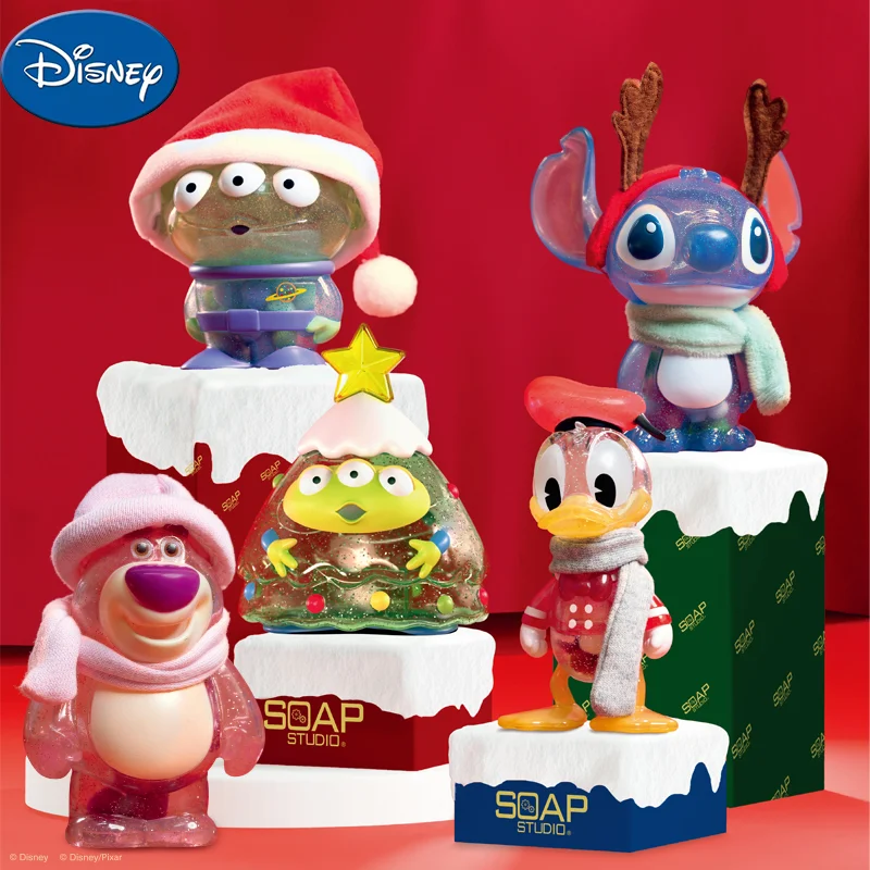 

2024 Disney Transparent Doll Model Cartoon Donald Duck Strawberry Bear Doll Transparent Popular Luminous Alien Children's Toys