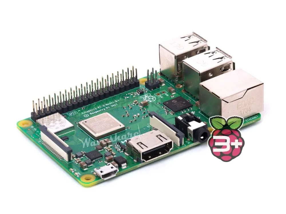 

Raspberry Pi 3 Model B+ (Plus) with 1.4GHz CPU 1GB LPDDR2 SDRAM USB 2.0 Bluetooth 4.2 and Dual-band 802.11ac wireless LAN