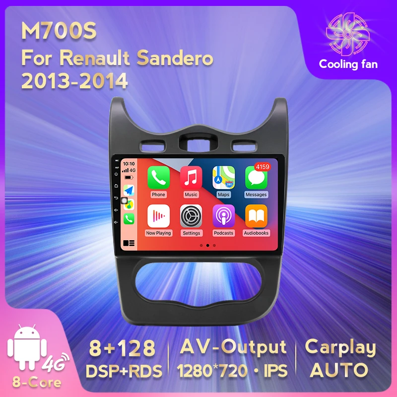 

Автомагнитола с GPS-навигацией, Android 11 8 + 128G для Renault Sandero 2013-2014, 8-ядерный процессор, встроенный Carplay, авто, Wi-Fi + 4G DSP RDS